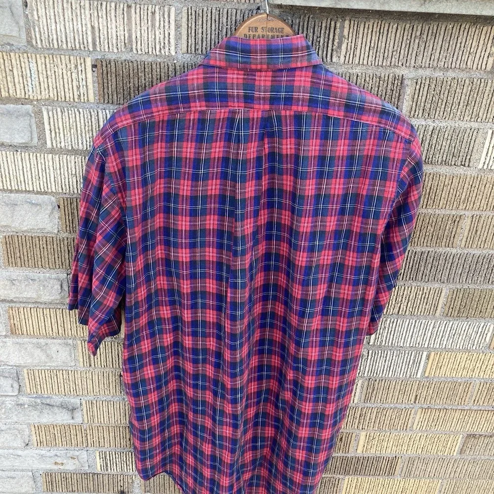 Ralph Lauren Men's‎ Medium MADRAS Short Sleeve Button Down HAND WOVEN Fall Plaid